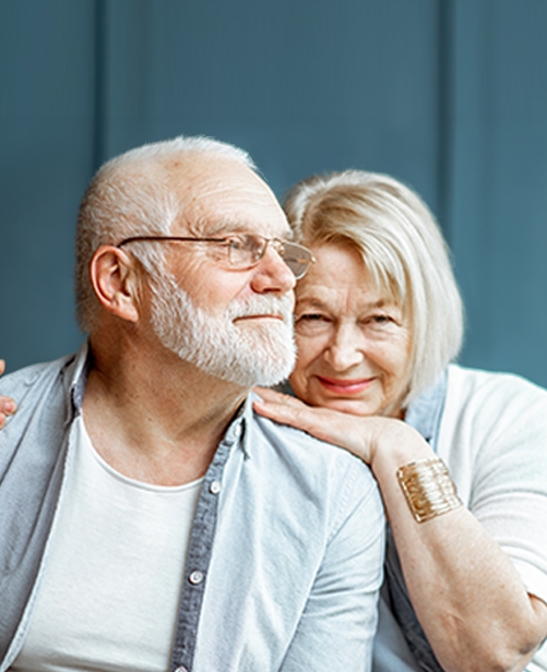 A man and woman posing